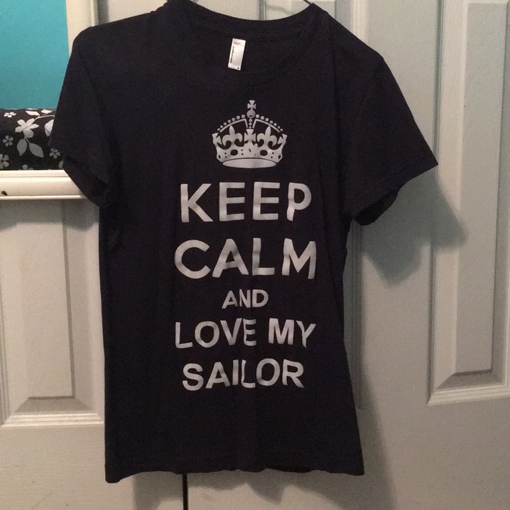 Navy blue Keep Calm and Love my Sailor top